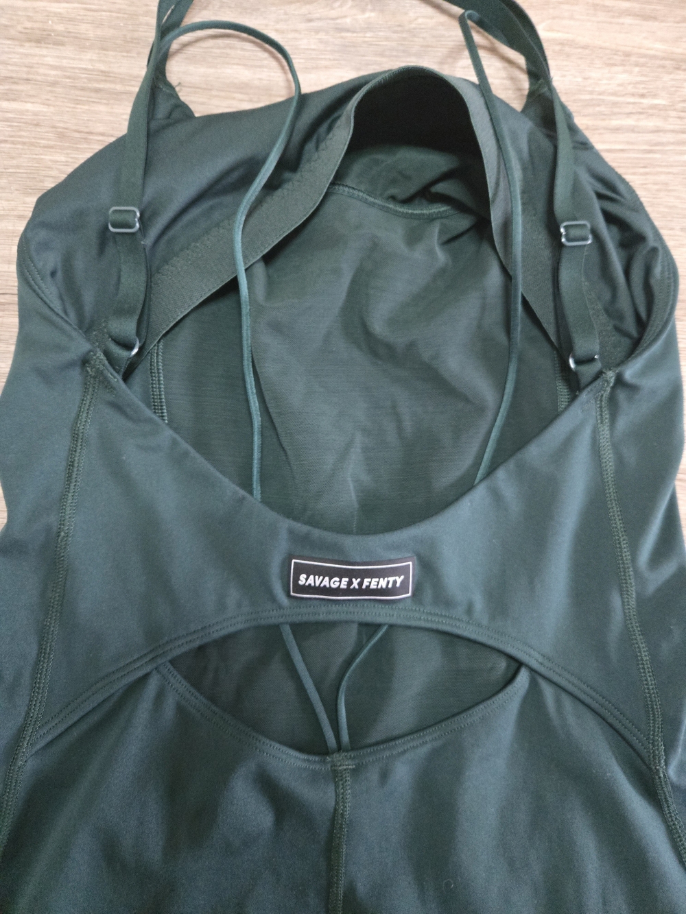 Savage X Fenty Dark Green Strappy Activewear Jumpsuit – Size Medium - Picture 3 of 4